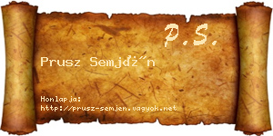 Prusz Semjén névjegykártya